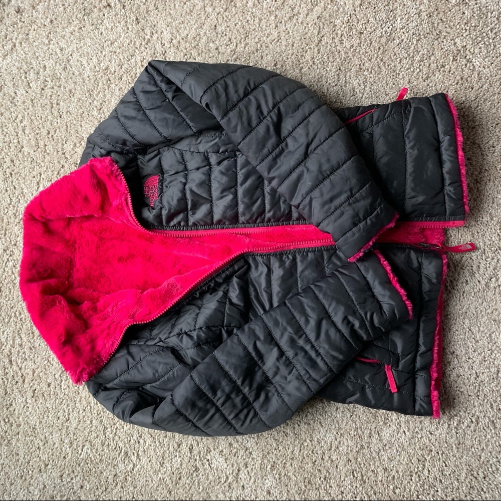 Reversible pink and grey north face